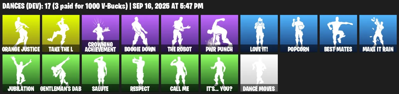 F1156 Full Access OG Take the L, Elite Agent, The Reaper, Carbide, Dark Voyager, Rust Lord, Holiday Boxy, Liteshow, Mission Specialist, Teknique 