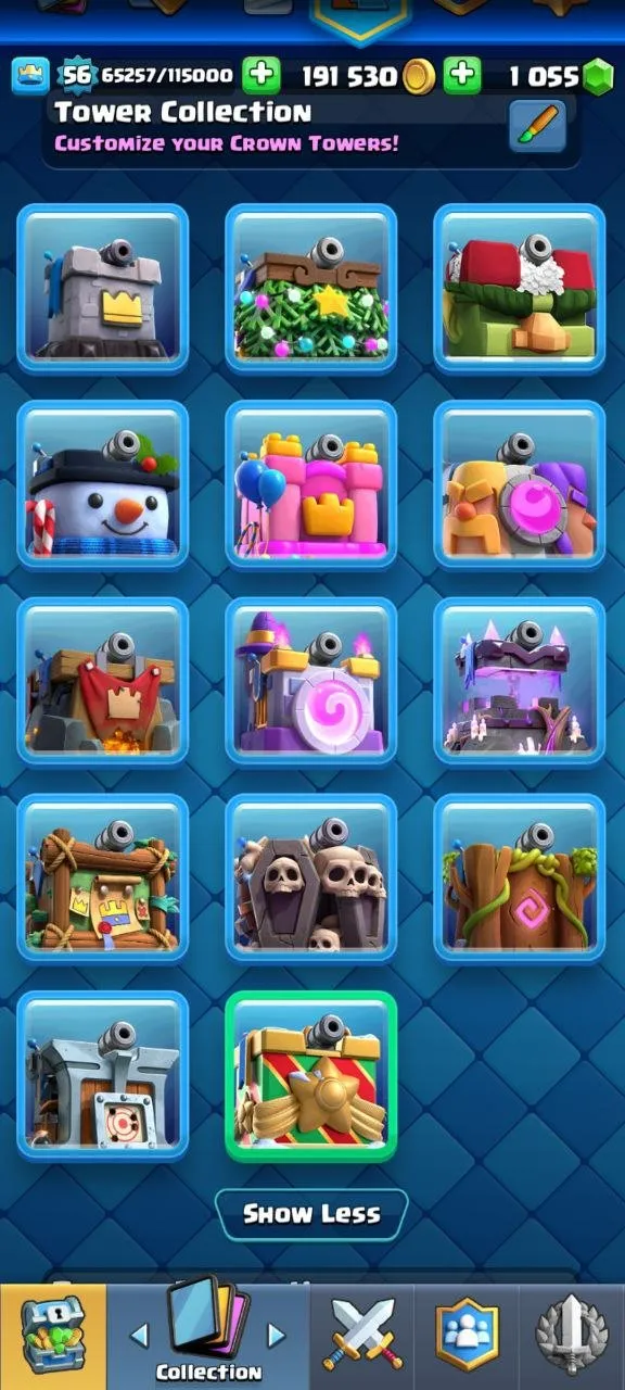 CR577 Maxed 121 Cards LVL 15 and 14, 21 Legendary, 14 Evolution, 103 Emotes, Arena 25, 10212 Trophies, Rich Towers and Banners, High Gold and Gems