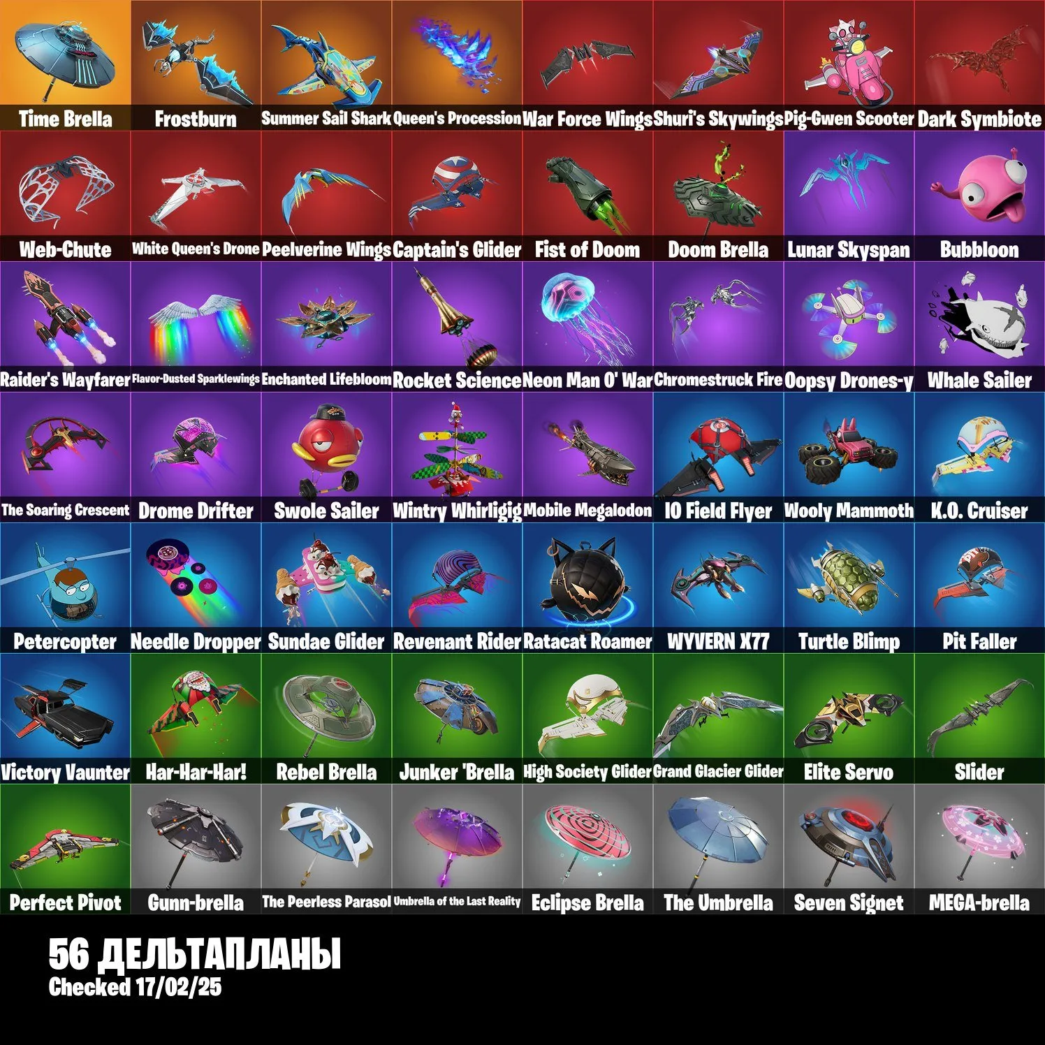 F1172 53 Skins | Mail Change | Time Brella | Paradigm (Reality-659), Torin, Doom, The Operator, The Cube Queen, Spider-Man 