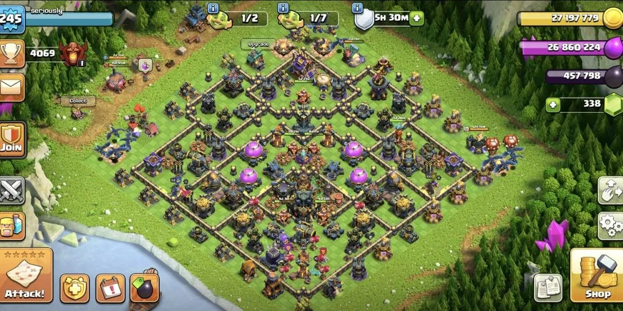 COC541 TH17 4HERO MAXED TROOPS ALLMAXED VERY STRONG DEFENSE 4069 TROPHIES (G)