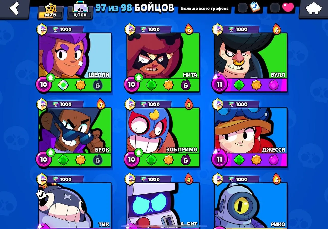 ✧・゚:*✧ 15% OFF ✧・゚:*✧ Final Cut Brawl Stars - 84700 Trophies, 97 Brawlers, 323 Skins, 40K Gems(#S61358951f) ✧・゚:*✧