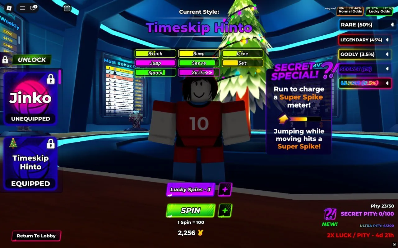 RBL3113 15 Level star Jinko Secret Style star Timeskip Hinto Secret Style star Hakka Ultra Secret Style 6 Ability Luck Spins Account (G)