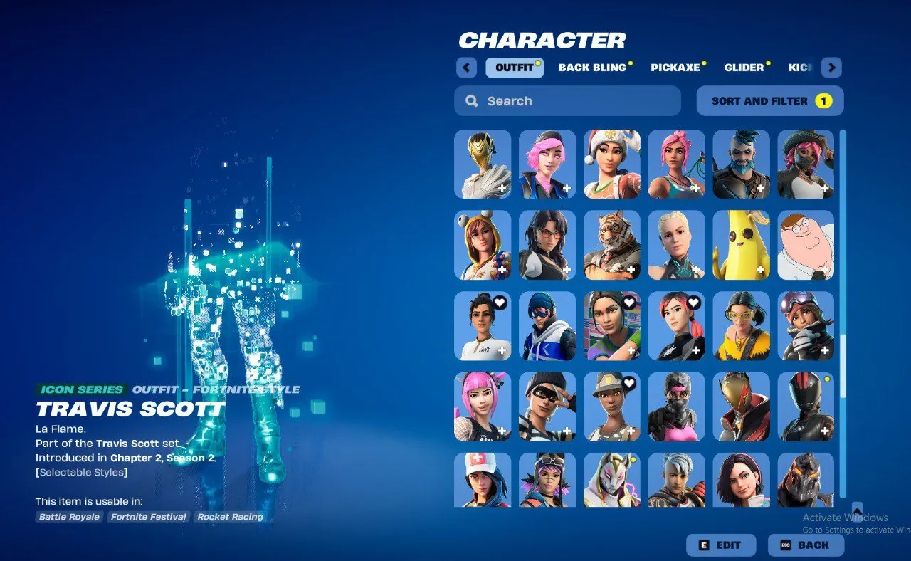 F916 Travis Scott, Harley Hitter, Surf Witch, Tricksy, and Over 180 Skins