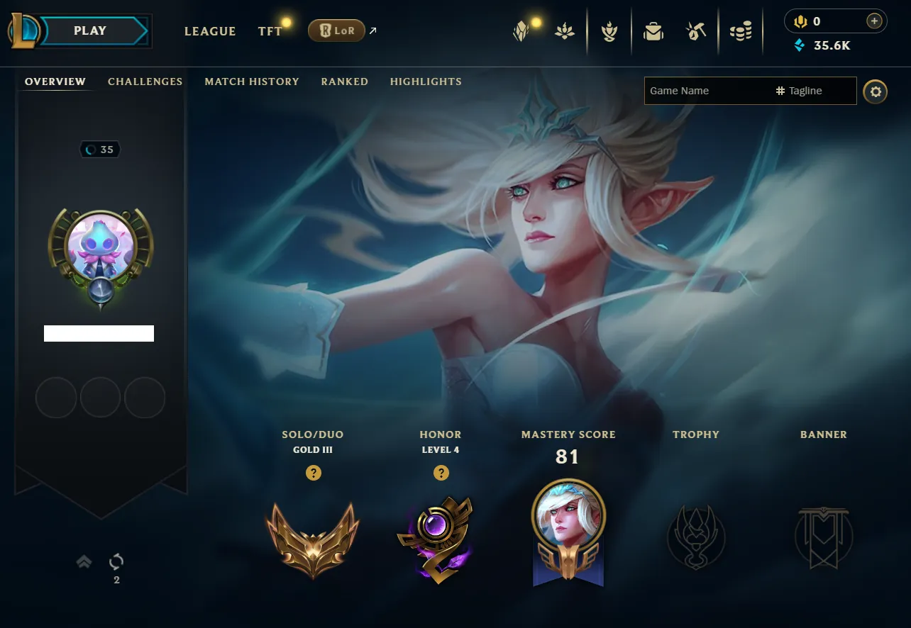 EUW🔱GOLD 3🔱INSANE +28 LP GAINS🔱SUP MAIN🔱VANGUARD SAFE🔱Unverified Mail🔱Handleveled🔱