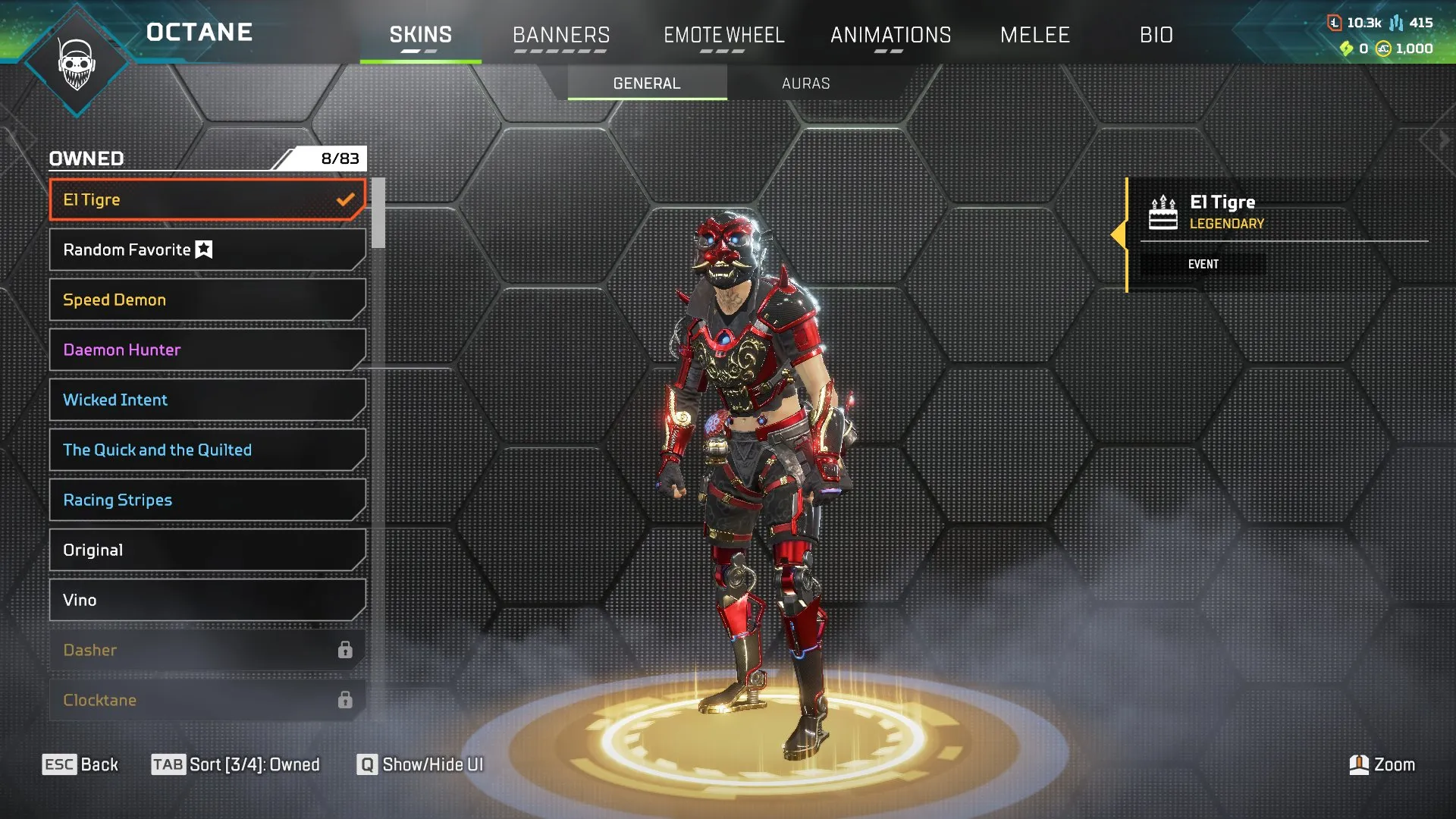 AP649 83 Legendary Items Bloodhound Heirloom Raven’s Bite + El Tigre Octane Blood Ritual Revenant Absolute Zero Horizon