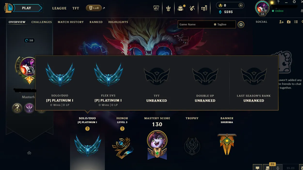 💎【EUNE】PLATINUM 1 ⚡19 Skin ✅45 Champ 📧Full Access