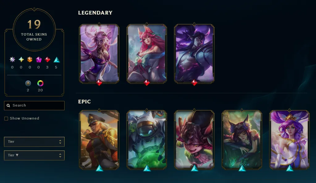 💎【EUNE】PLATINUM 1 ⚡19 Skin ✅45 Champ 📧Full Access