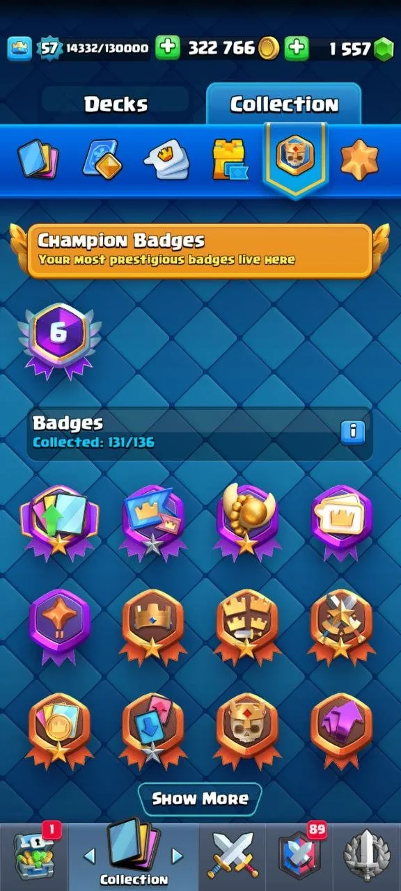 CR563 10101 trophies star 12 evolution cards star 2 level16 champs star 2 level15 champs star 6 level14 champs star arena25 level57 46 emotes