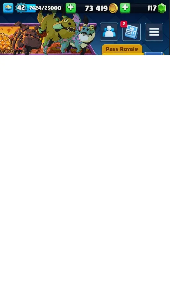 CR614 DL1 KT14 lvl 42 MAX 2 13lvl 4 EVO 9 7680 trophies 34 emotes 4 towers 117 gems 73k gold account