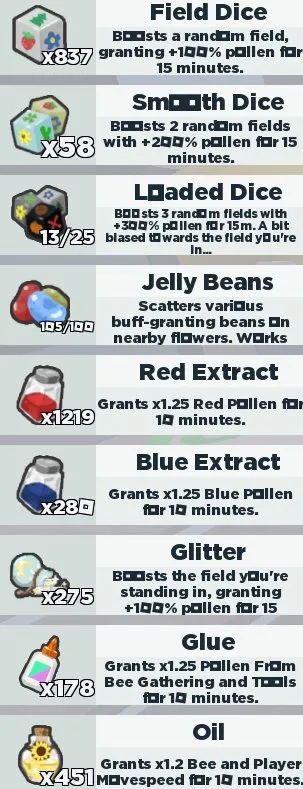 RBL3019 Bee Swarm Simulator 50 Bees 16 Trillion Honey Tide Popper Demon Mask Gummy Mask Coconut Canister Petal Belt Gummy Boots 18 Level Bees x2(G)