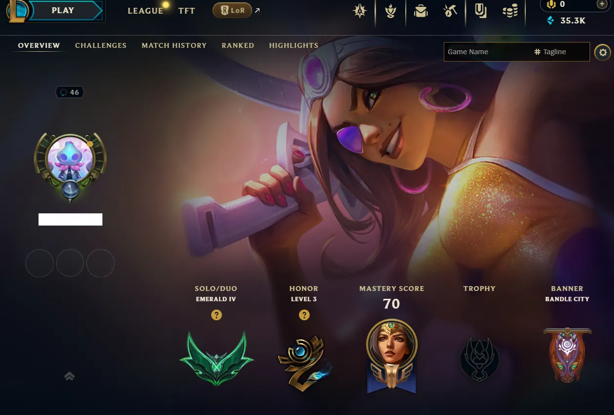 EUW 🔱 EMERALD 4 🔱 60% WINRATE 🔱 7 SKINS 🔱 GOOD LP GAINS 🔱 35300 BE 🔱 VANGUARD SAFE 🔱 Changeable Mail 🔱 Handleveled 🔱