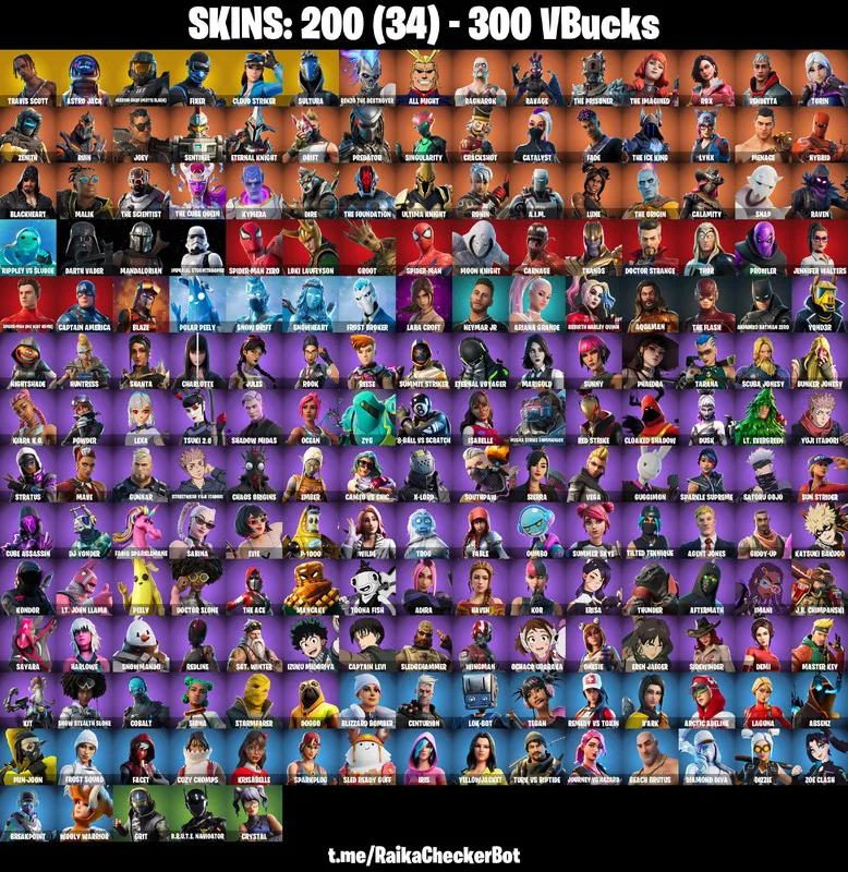200 Skins |PC/PSN/XBOX| OG Travis Scott + Ariana Grande + Astro Jack | Master Chief (Matte Black) | Aquaman (Arthur Curry)| FULL EMAIL ACCESS
