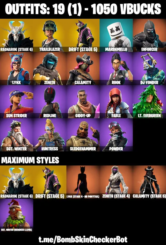 19 Skins |PC/PSN/XBOX| OG Trailblazer + Drift (Stage 5) | Tenderizer | Freestylin | Ragnarok (Stage 6) | Calamity (Stage 5) | FULL EMAIL ACCESS