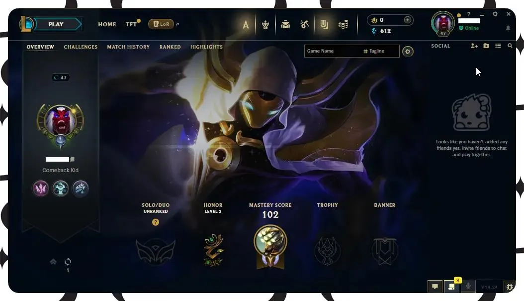 [🔥 EUW 🟢 38 Champions 🟡 Level 47 💰 612 BE 🟣 4 Skins 🗝️ 7 Keys | Full Access][ Perfect for Smurfs / LOL Account for Sale]