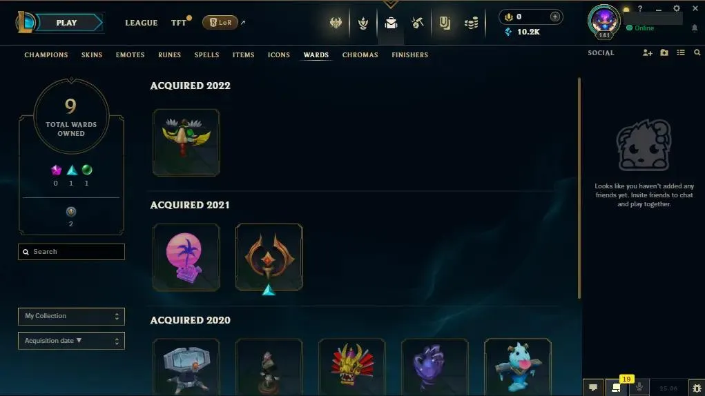 【EUW】75 Champions |  ✅ Level 141 | 🤩 18 Skins | 🔵 10260 BE | 🟠 2617 OE | 🔑 15 Keys ⸱ EUW league of legends account for sale