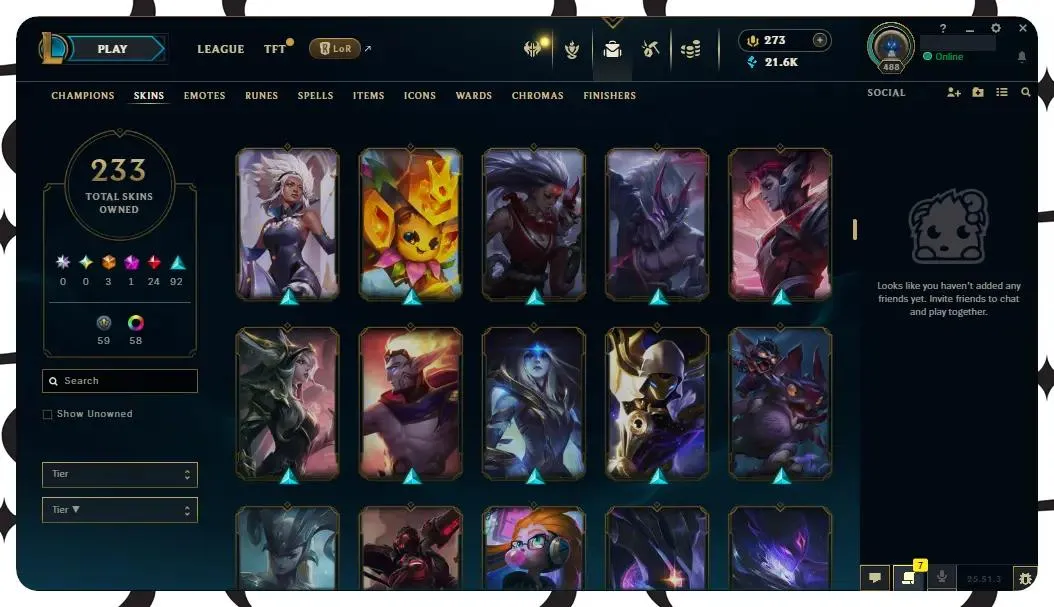 🌍【EUW】🔥 All Champs ✅ | 🎖️ Level 488 | 🎨 233 Skins | 💙 21K BE | 💎 273 RP | 🧙‍♂️ 49 Wards | 🌈 58 Chromas | 🔐 Full Access 🔥