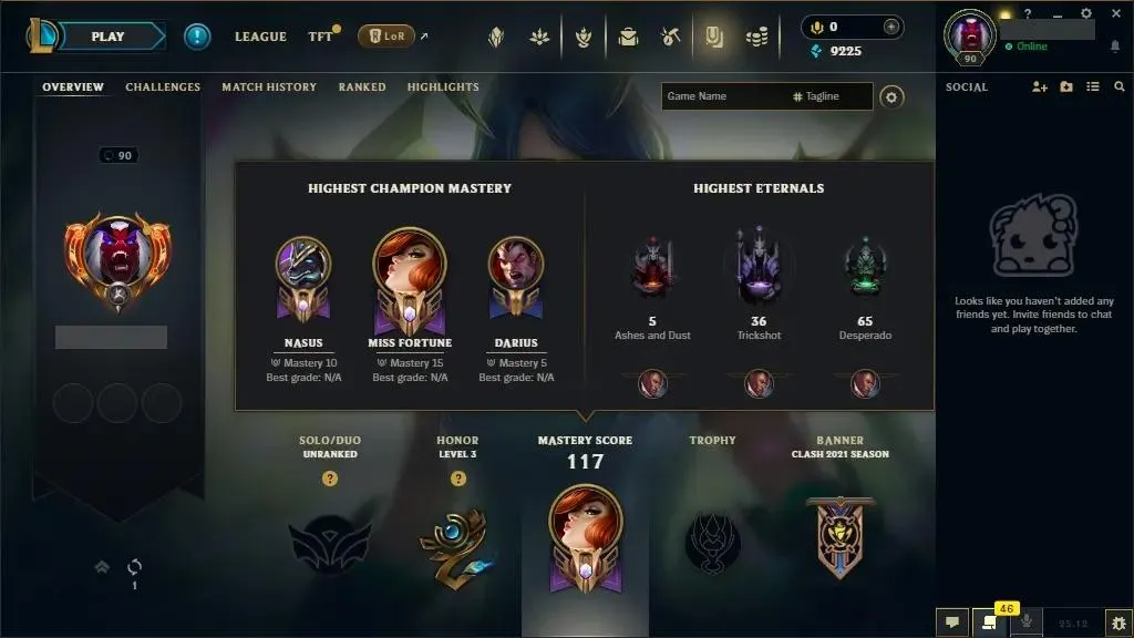 【EUW】✅ First owner | S15 unranked | 🧙‍♂️ 66 Champs | 🎨 9 Skins | 🎖️ Level 90 | 💠 9225 BE | Original Ownership Transfer | 🔐 Full Access | ⚡ Instant Delivery #0475