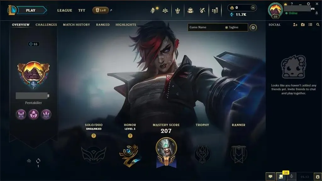 [TRANSFERABLE]👑Arcane Brawler Vi👑 LAN ⭐Handmade ♟️ Champs: 47 ✨ 5 Skins! ⭐ LV: 55 💰 BE: 11756 ♾️ Lifetime Ownership 📧 Full Email Access 👑 High Quality Riot Account #0491