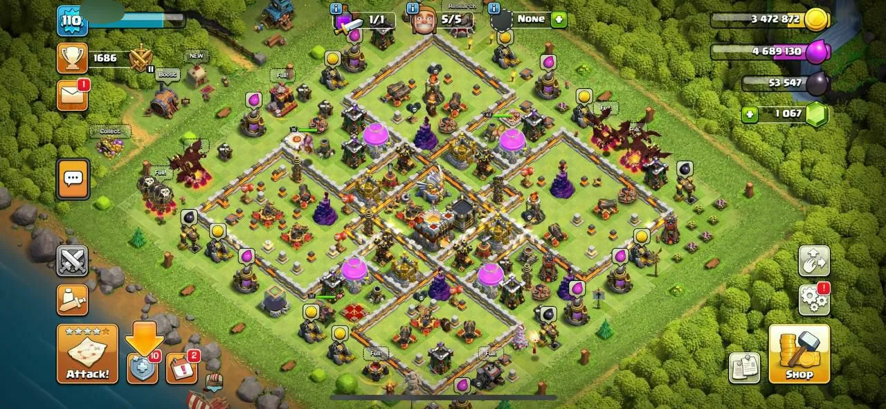 TH11 ACC⚡️1060 GEMS⚡️HERO-43-37-15⚡️OP PROFILE⚡️NC-500⚡️MAGIC ITEMS OP⚡️CHEAP⚡️