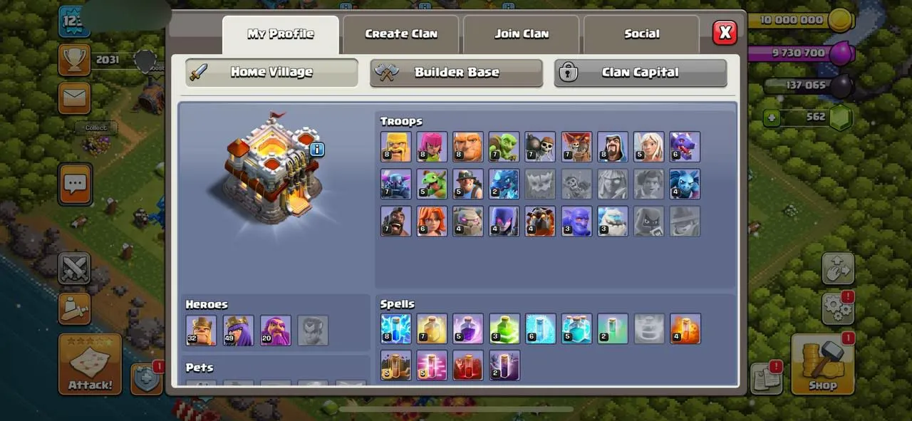 🛡️TH11 account for sale! Heroes👑King 32, Queen49, Warden20.150+ league medals,tons of magic items,name change at 500 gems.⚔️💪