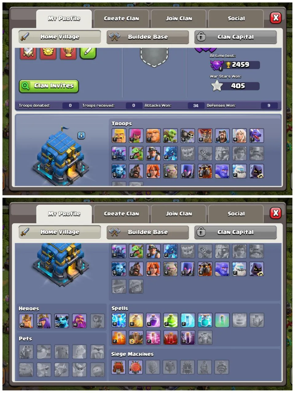 DECENT TH12 | EQUIPMENT SB-16 MM-15 LP-7 FB-15 | 4804 STACKED RAID MEDALS AND 404 CWL MEDALS | HEROES 36-44-20-14 | INSTANT DELIVERY