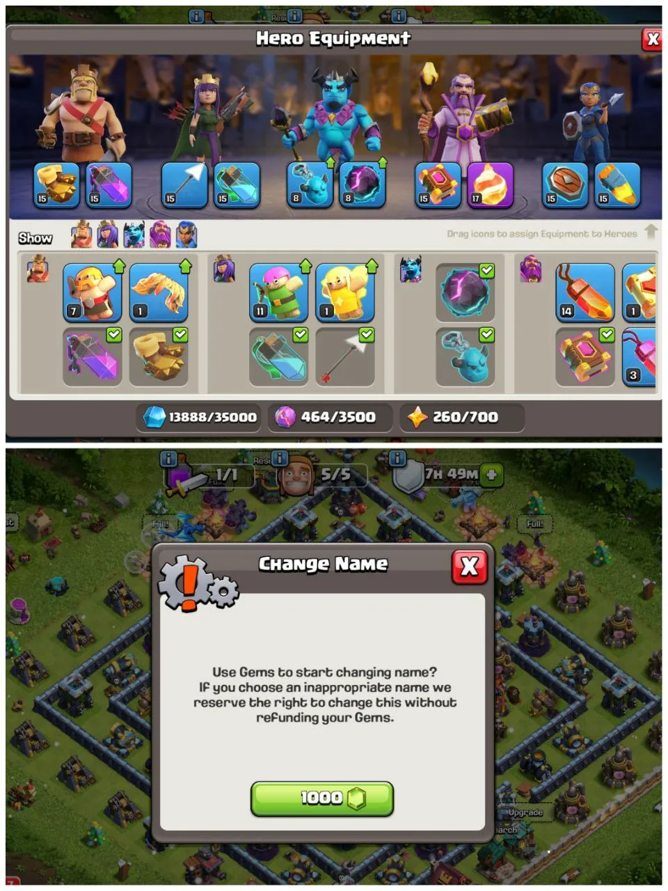 DECENTLY MAXED TH14| LEGEND TOUCHED| 1000 RENAME| FB-17 | HEROES 60-75-40-50-22 | QUICK DELIVERY