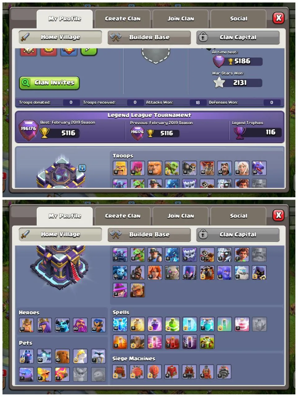 SEMI MAXED TH15| LEGEND TOUCHED| 2131 WAR STAR| GG-16 FA-14 | HEROES 81-84-60-60-32 | QUICK DELIVERY