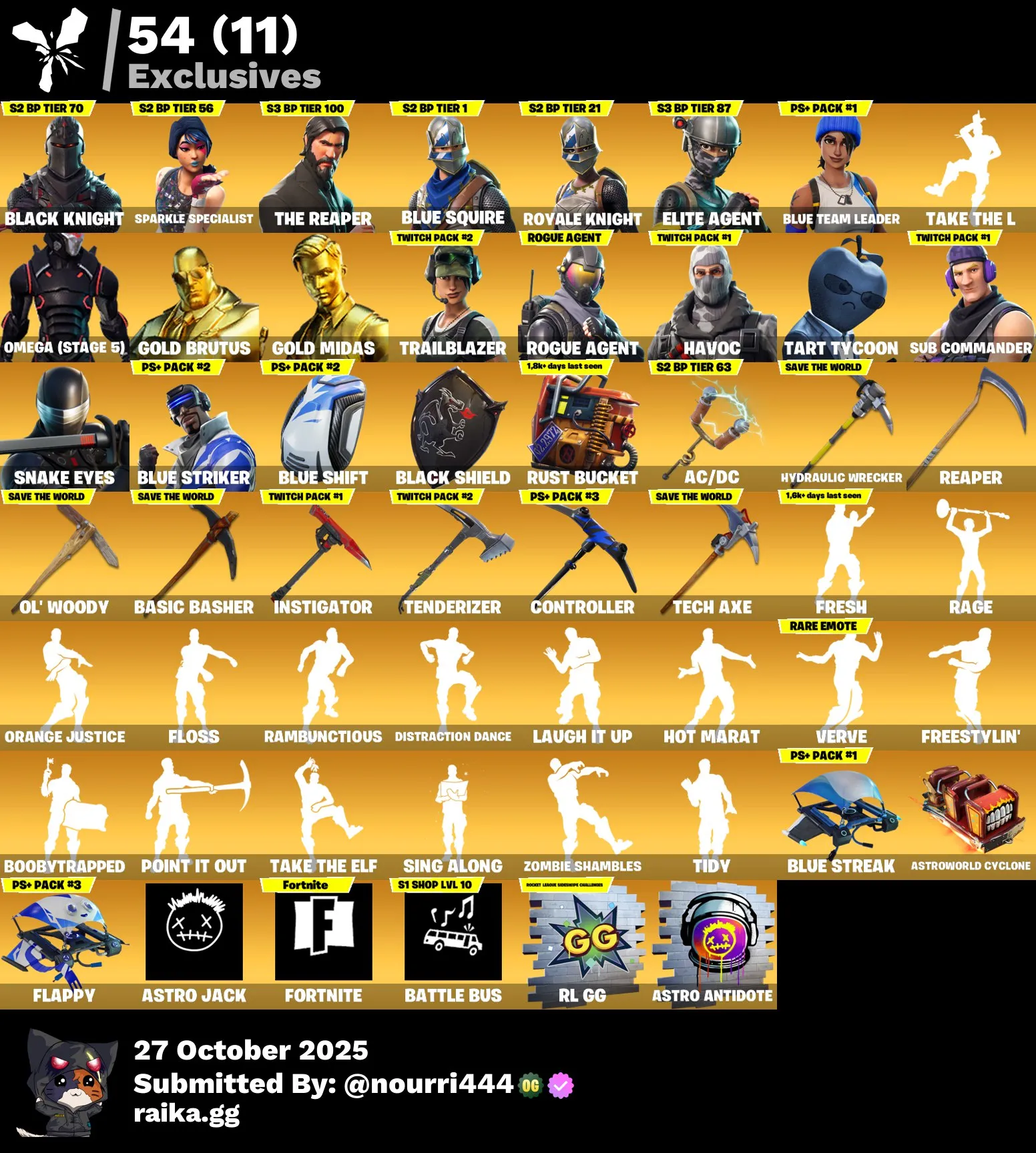 [PC,XBOX] 272 skins | Black Knight | Sparkle Specialist | The Reaper | Blue Squire | Royale Knight | Elite Agent | Blue Team Leader | Omega (stage 5) | 100 VB