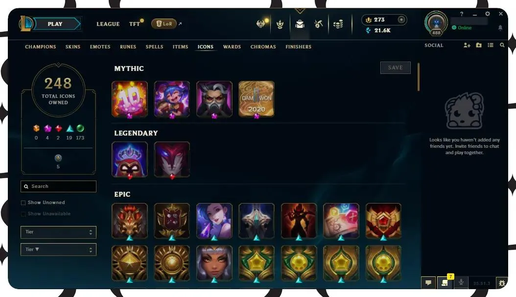 🌍【EUW】🔥 All Champs ✅ | 🎖️ Level 488 | 🎨 233 Skins | 💙 21K BE | 💎 273 RP | 🧙‍♂️ 49 Wards | 🌈 58 Chromas | 🔐 Full Access 🔥