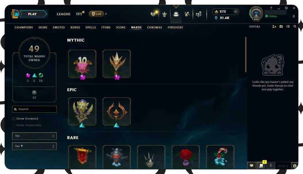 🌍【EUW】🔥 All Champs ✅ | 🎖️ Level 488 | 🎨 233 Skins | 💙 21K BE | 💎 273 RP | 🧙‍♂️ 49 Wards | 🌈 58 Chromas | 🔐 Full Access 🔥