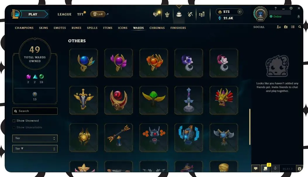 🌍【EUW】🔥 All Champs ✅ | 🎖️ Level 488 | 🎨 233 Skins | 💙 21K BE | 💎 273 RP | 🧙‍♂️ 49 Wards | 🌈 58 Chromas | 🔐 Full Access 🔥