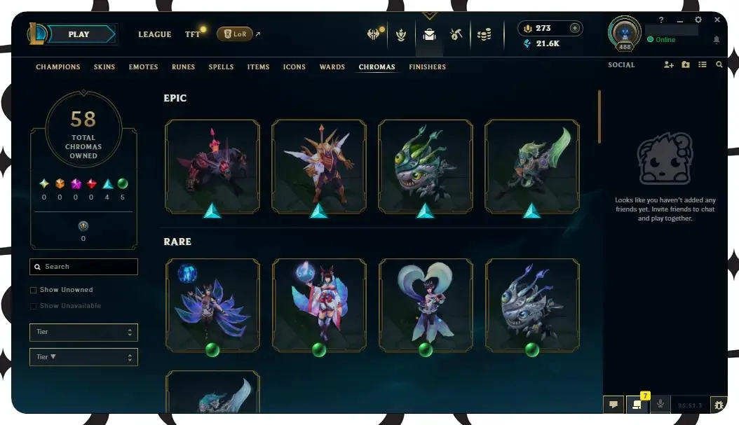 🌍【EUW】🔥 All Champs ✅ | 🎖️ Level 488 | 🎨 233 Skins | 💙 21K BE | 💎 273 RP | 🧙‍♂️ 49 Wards | 🌈 58 Chromas | 🔐 Full Access 🔥