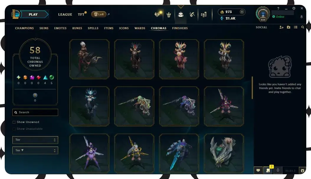 🌍【EUW】🔥 All Champs ✅ | 🎖️ Level 488 | 🎨 233 Skins | 💙 21K BE | 💎 273 RP | 🧙‍♂️ 49 Wards | 🌈 58 Chromas | 🔐 Full Access 🔥