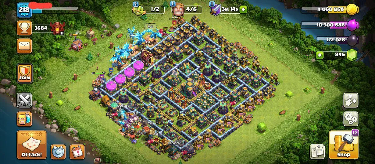 TH14 NEAR MAX | 3687 ATB | GUD DEFENCES | EPIC EQUIPMENTS | MAGIC ITEMS |NIGHT BASE MAX |HEORES 73-80-53-55-30 | INSTANT DELIVERY