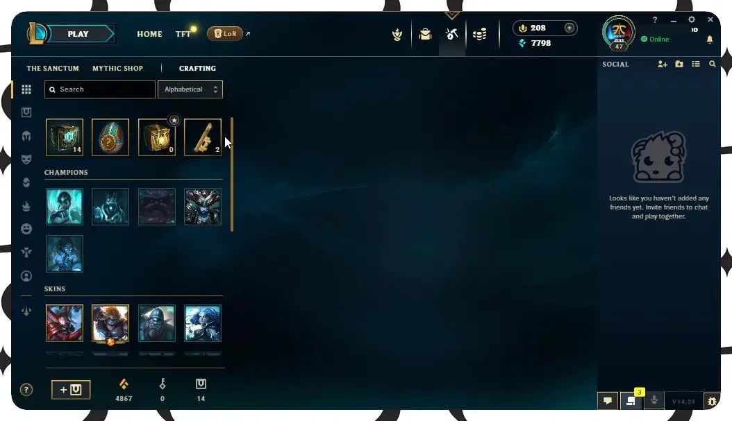 [🔥 EUW 🔵 Unranked | 🟡 Level 47 | 🟢 50 Champions | 💰 7798 BE | 🟣 12 Skins | 🟠 4867 OE | 🏆 14 Chests | 💎 208 RP | Full Access][ Perfect for Smurfs / LOL Account for Sale]