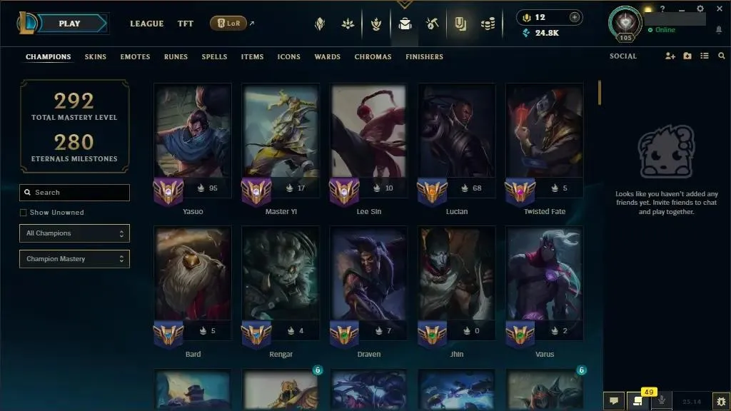 [CHEAPEST]👑 NA ⭐Handmade ♟️ Champs: 138 ⚡ 21 Skins ⭐ LV: 105 💰 BE: 24820 ♾️ Lifetime Ownership 📧 Full Email Access 👑 High Quality Riot Account #0495