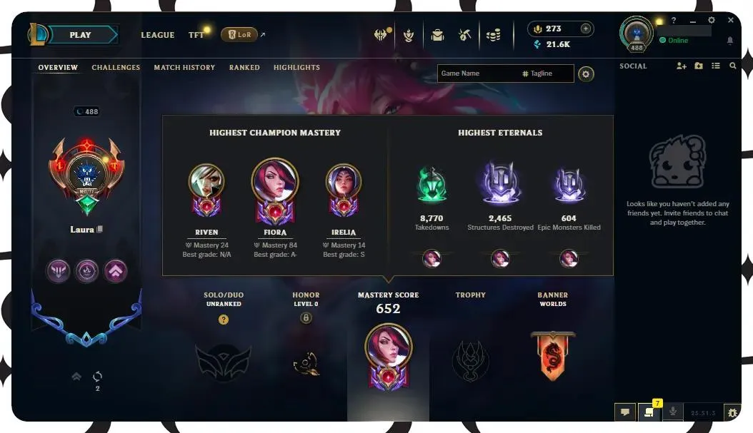 🌍【EUW】🔥 All Champs ✅ | 🎖️ Level 488 | 🎨 233 Skins | 💙 21K BE | 💎 273 RP | 🧙‍♂️ 49 Wards | 🌈 58 Chromas | 🔐 Full Access 🔥