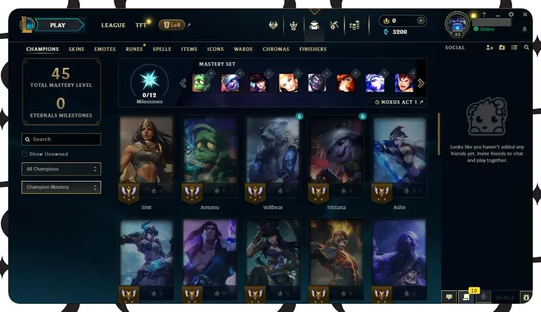 【EUW】42 Champions |  ✅ Level 33 | 🔵 3200 BE | 🟠 1320 OE | 🎁 5 Chests ⸱ EUW league of legends account for sale