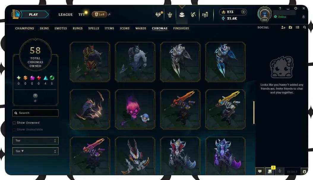 🌍【EUW】🔥 All Champs ✅ | 🎖️ Level 488 | 🎨 233 Skins | 💙 21K BE | 💎 273 RP | 🧙‍♂️ 49 Wards | 🌈 58 Chromas | 🔐 Full Access 🔥