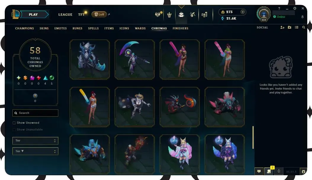 🌍【EUW】🔥 All Champs ✅ | 🎖️ Level 488 | 🎨 233 Skins | 💙 21K BE | 💎 273 RP | 🧙‍♂️ 49 Wards | 🌈 58 Chromas | 🔐 Full Access 🔥