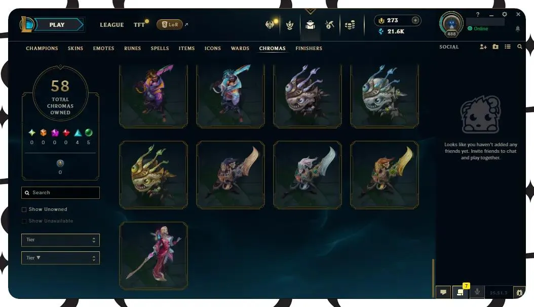 🌍【EUW】🔥 All Champs ✅ | 🎖️ Level 488 | 🎨 233 Skins | 💙 21K BE | 💎 273 RP | 🧙‍♂️ 49 Wards | 🌈 58 Chromas | 🔐 Full Access 🔥