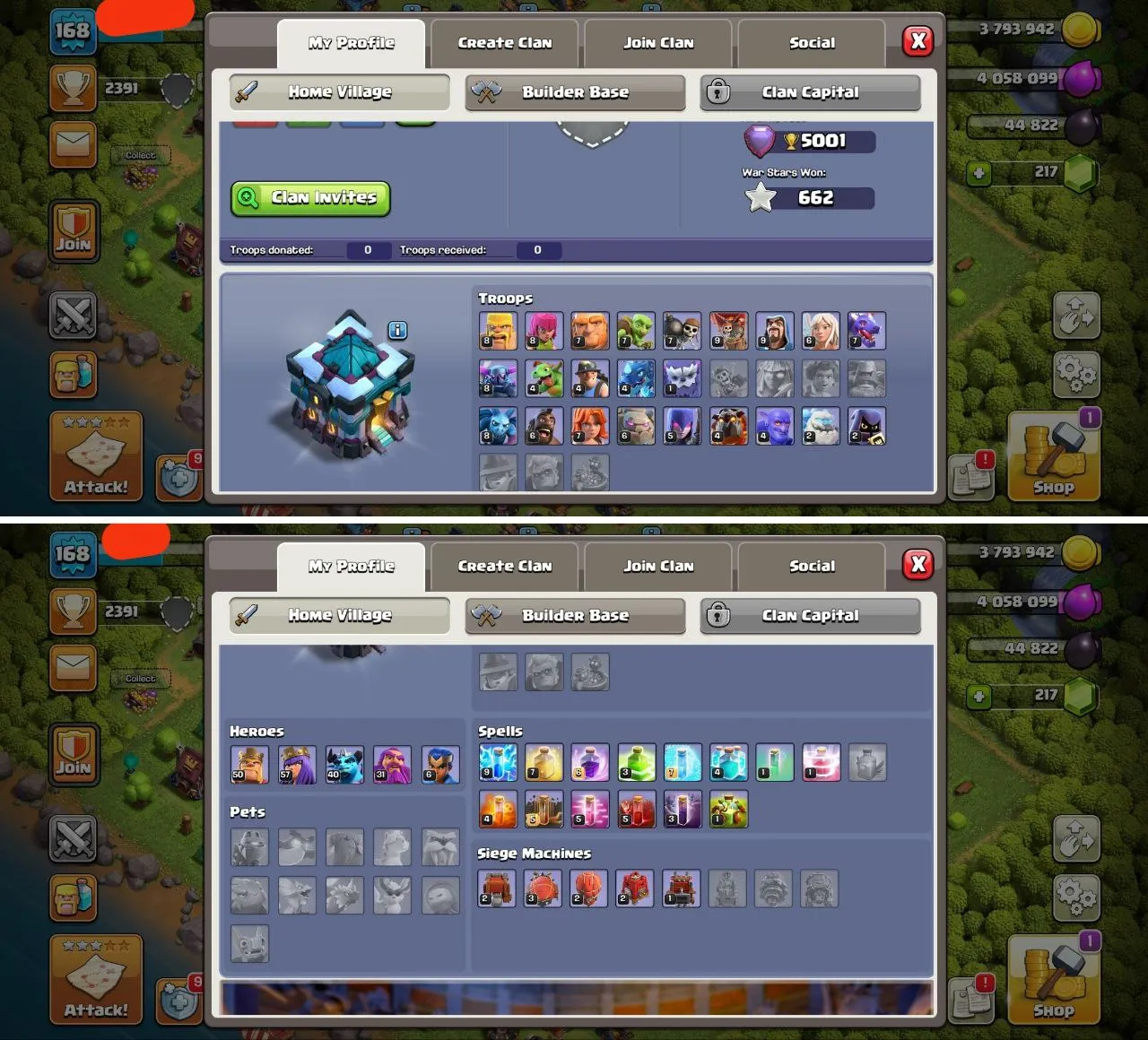 DONATION TH13 | 5000 ATB |MANY MAGIC ITEMS | GUD DEFENCES | HEORES 50-57-40-31-6 | INSTANT DELIVERY