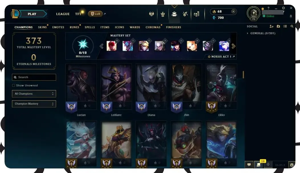 【EUW】130 Champions | ✅ Level 75 | 🤩 30 Skins | 🔵 700 BE | 🟡 68 RP | 🟠 1135 OE | 🔑 3 Keys ⸱ EUW league of legends account for sale