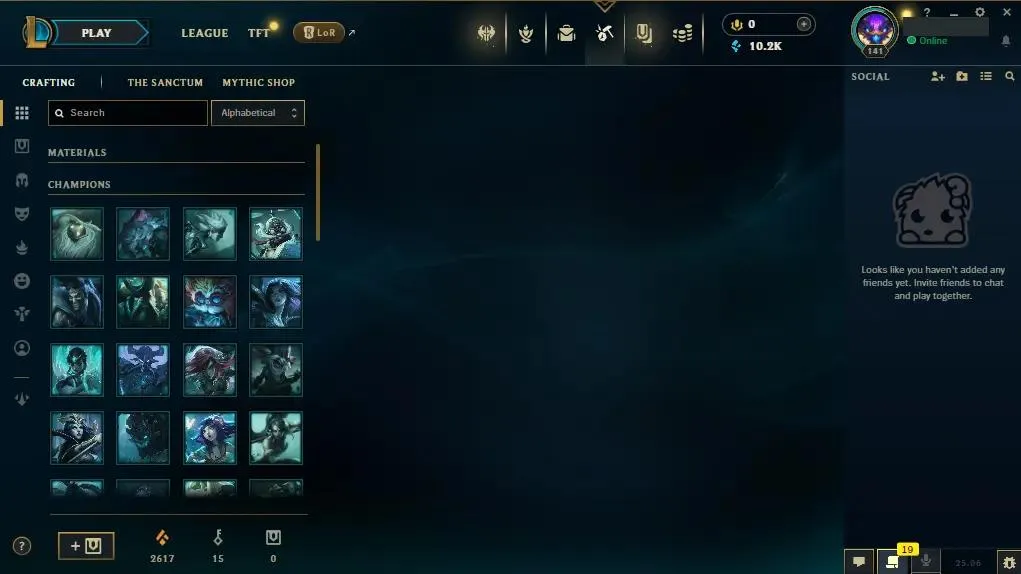 【EUW】75 Champions |  ✅ Level 141 | 🤩 18 Skins | 🔵 10260 BE | 🟠 2617 OE | 🔑 15 Keys ⸱ EUW league of legends account for sale