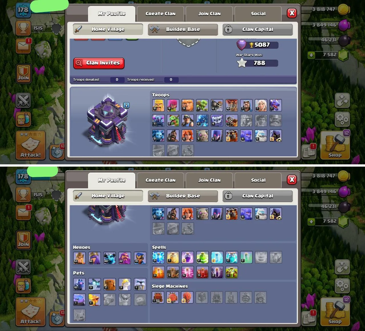 DONATION TH15 | 7500 GEMS | GOOD DEFENCES | RENAME FREE |MAGIC ITEMS |5087 ATB | HEORES 53-56-40-32-19| INSTANT DELIVERY