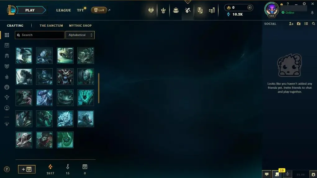 【EUW】75 Champions |  ✅ Level 141 | 🤩 18 Skins | 🔵 10260 BE | 🟠 2617 OE | 🔑 15 Keys ⸱ EUW league of legends account for sale