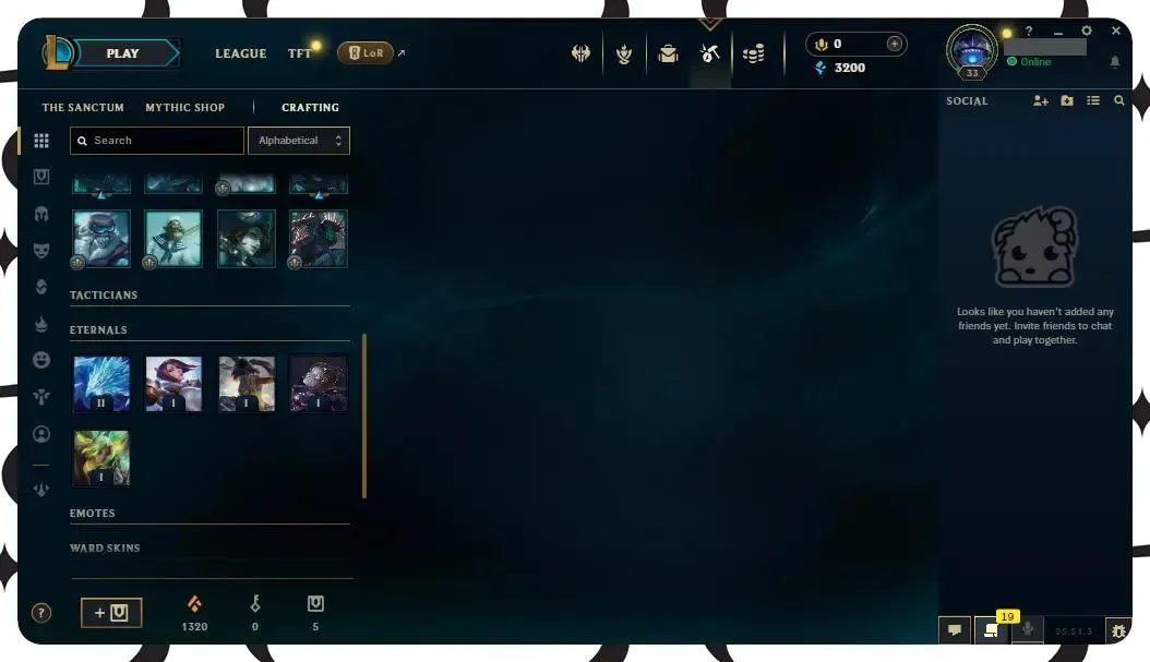 【EUW】42 Champions |  ✅ Level 33 | 🔵 3200 BE | 🟠 1320 OE | 🎁 5 Chests ⸱ EUW league of legends account for sale