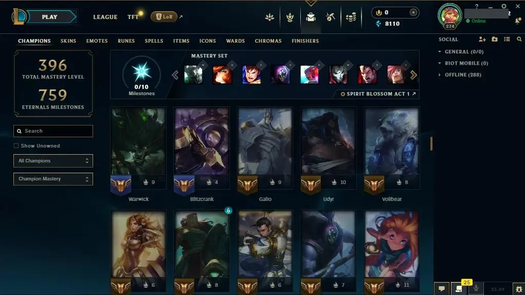 【LAN】✅ lv 274 ⭐ 125 Champs ⭐ 113 Skins ⭐ 14 Chromas ⭐ LAN league of legends account for sale