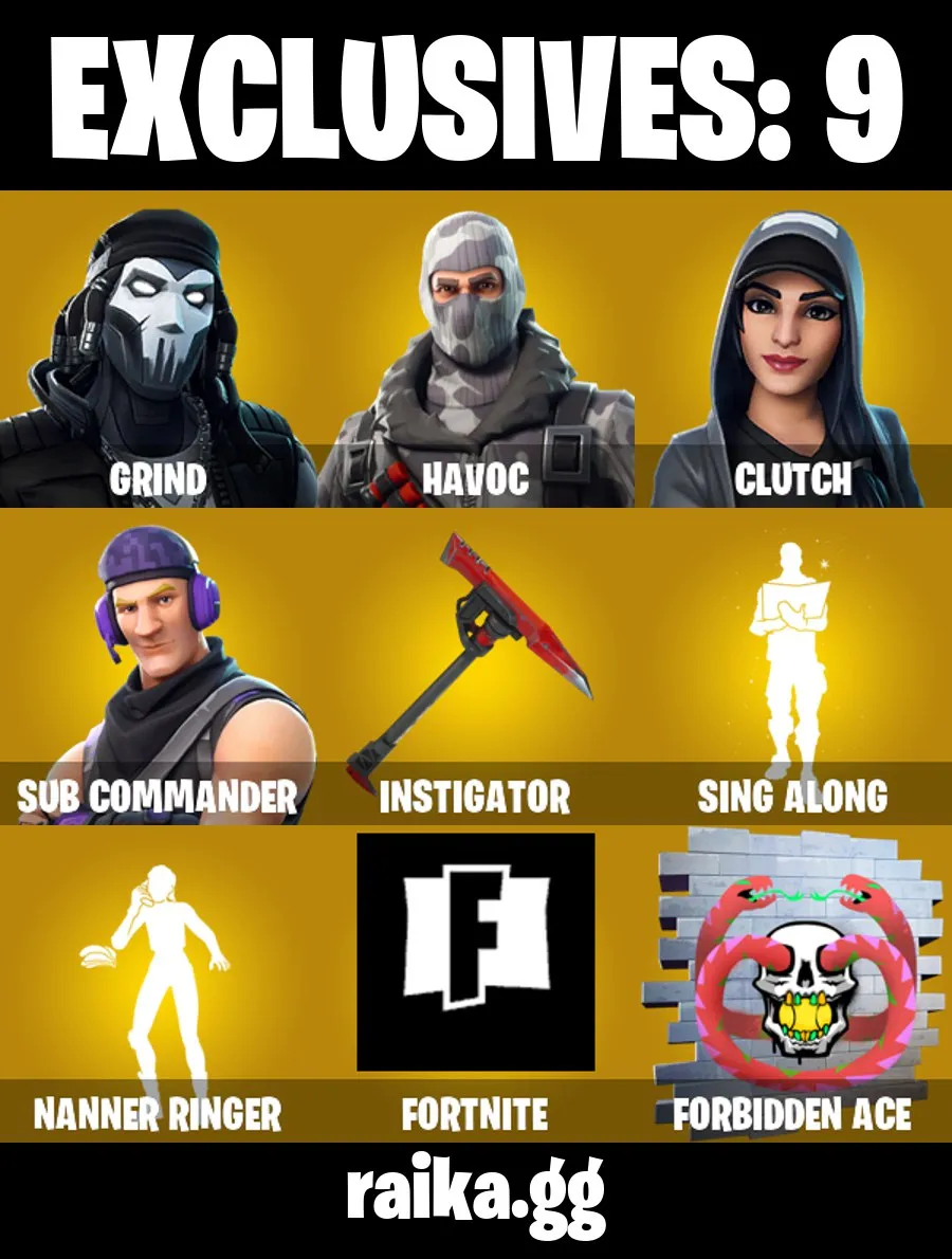 [PC/XBOX/NIN] 60 skins | Grind | Havoc | Clutch | Sub Commander | Harbinger Armor Omegarok | Spectra Knight | Burning Ambition Valeria | Fancy Peter Griffin | 450 VB