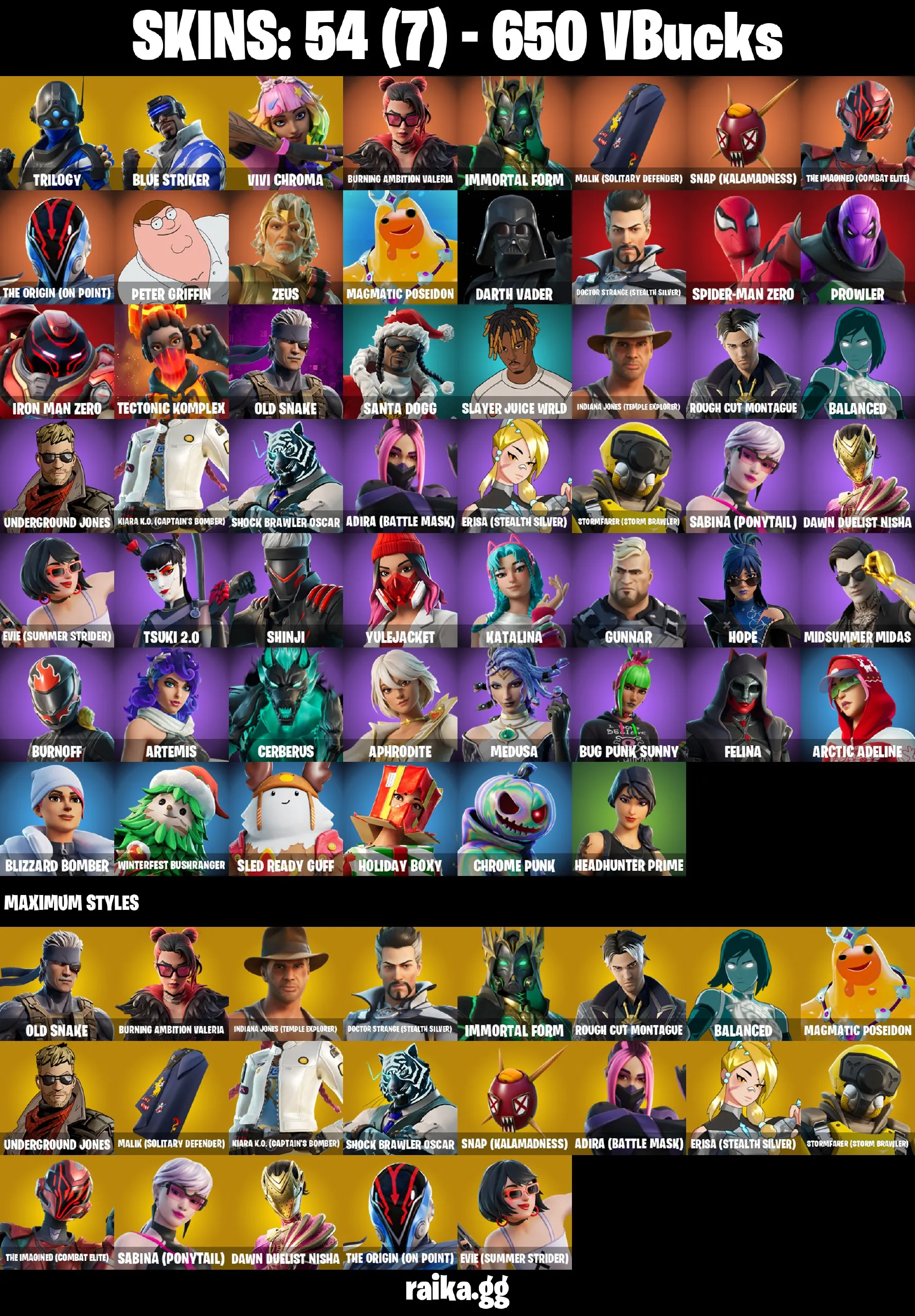 [PC/NIN] 54 skins | Trilogy | Blue Striker | Vivi Chroma | Burning Ambition Valeria | Immortal Form | Malik (Solitary Defender) | Snap (Kalamadness) | 650 VB